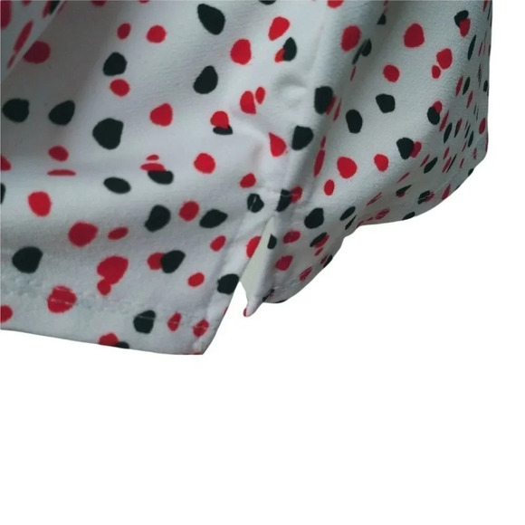 Claire France  Sleeveless Polka Dot Button Down Blouse Orange White Black 14 NWT - Picture 6 of 11